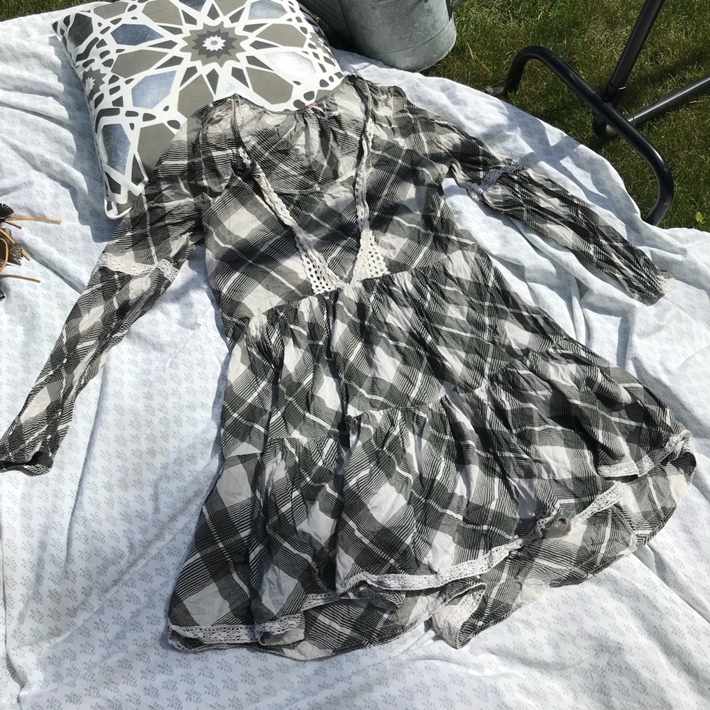 Super Cute Free People Plaid Flowy Dress